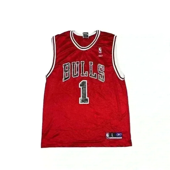 Vintage NBA Chicago Bulls Jersey #1 Size Large - Picture 1 of 2